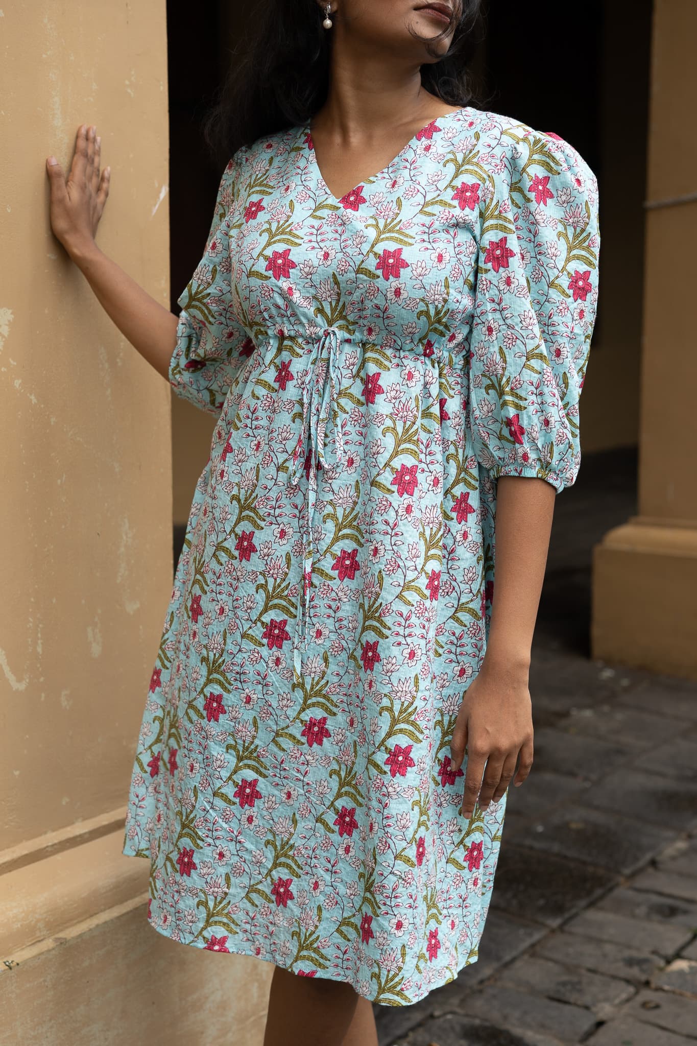 Ranya Dress - Blue alternate view — Dominga Sri Lanka